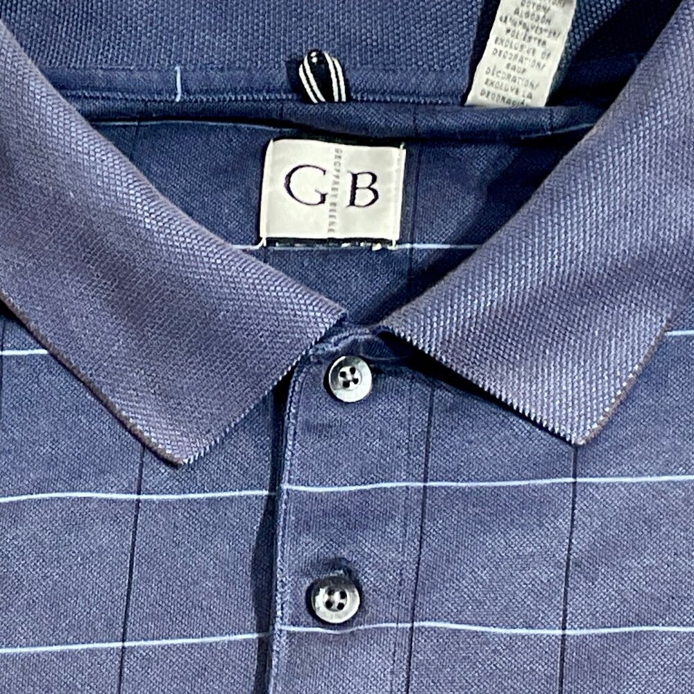 Geoffrey Beene Mens Size XXL Blue Polo Shirt